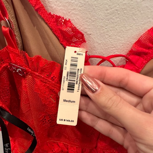 For love and lemons x VS Red Lace MIDI Dress Size: Medium - Picture 7 of 7